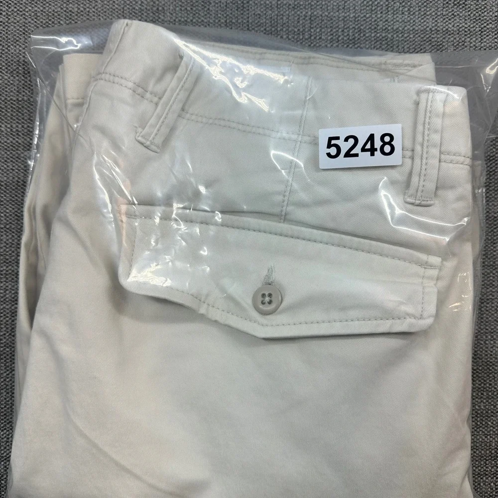 GAP Essential Straight Cargo Pant Mens 32x32 Cream Khaki Utility Twill